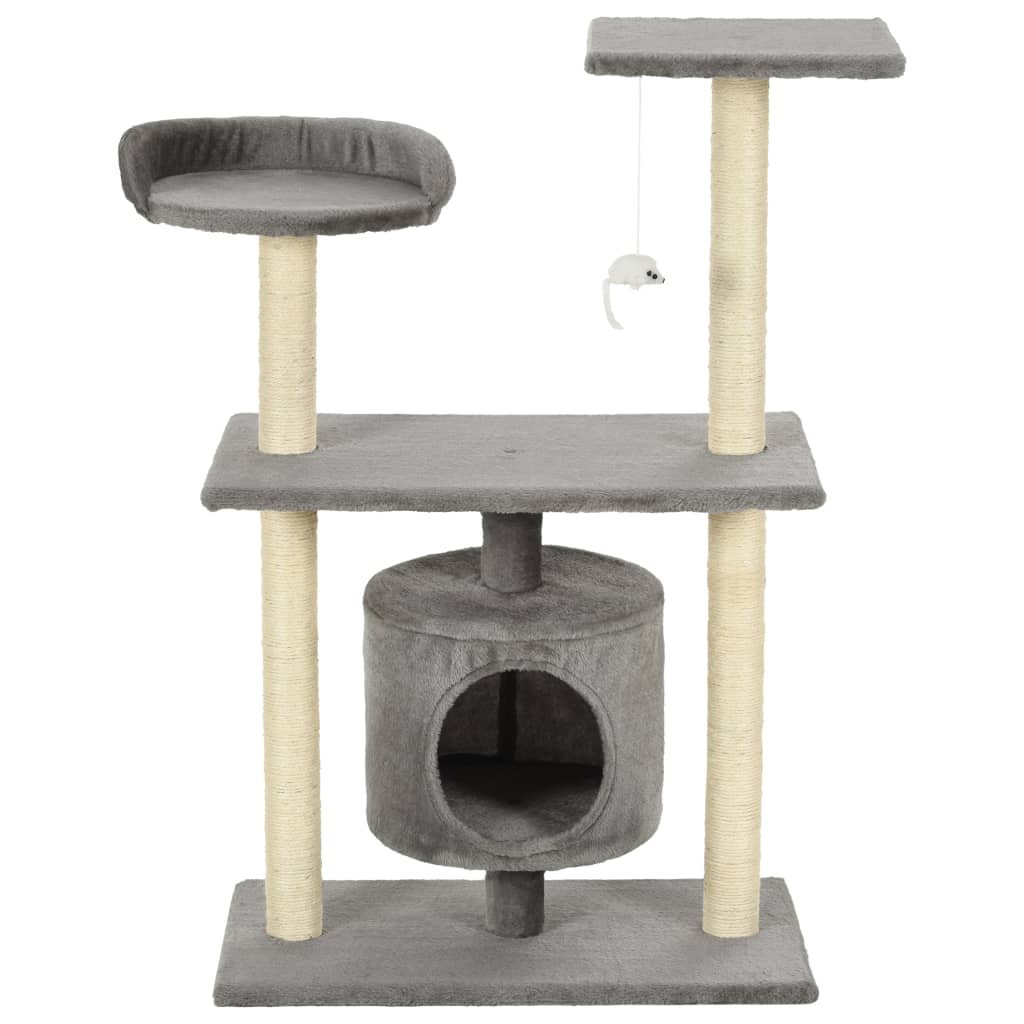 NNEVL Cat Tree with Sisal Scratching Posts 95 cm Grey