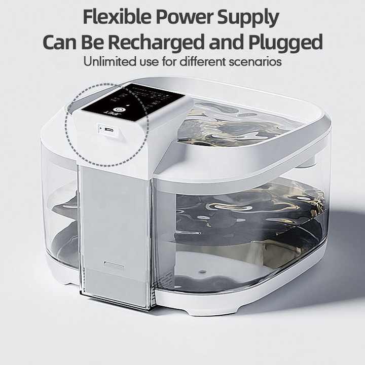 NNEDSZ Black 4.5L Rechargeable Pet Water Fountain for Cats & Dogs - Automatic Circulating Water Dispenser with Large Capacity