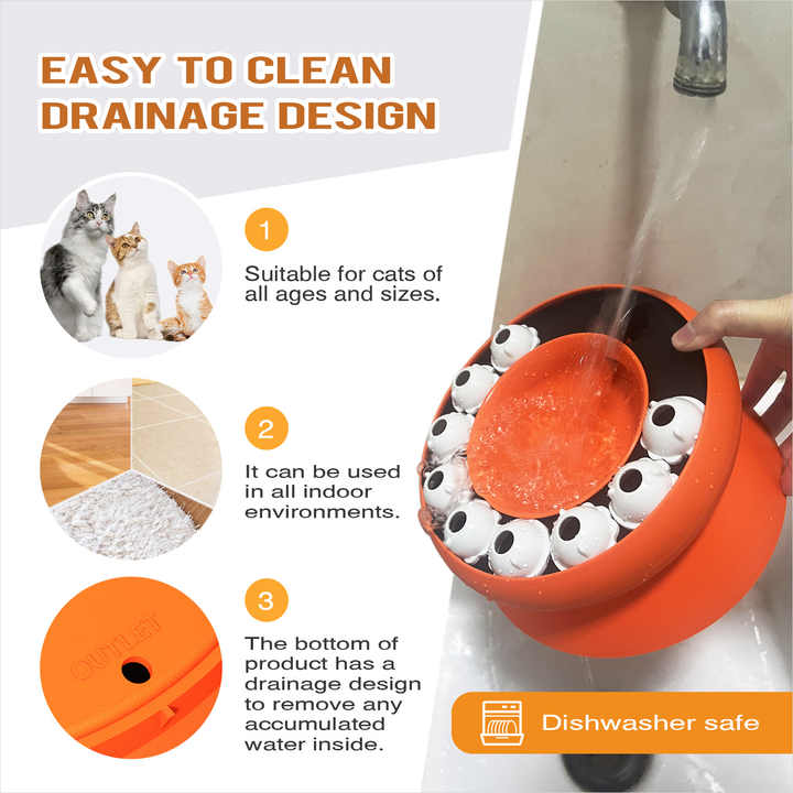 NNEDSZ Pink Interactive Slow Feeder Cat Bowl - 15° Tilt Design, Puzzle Feeder for Healthy Eating